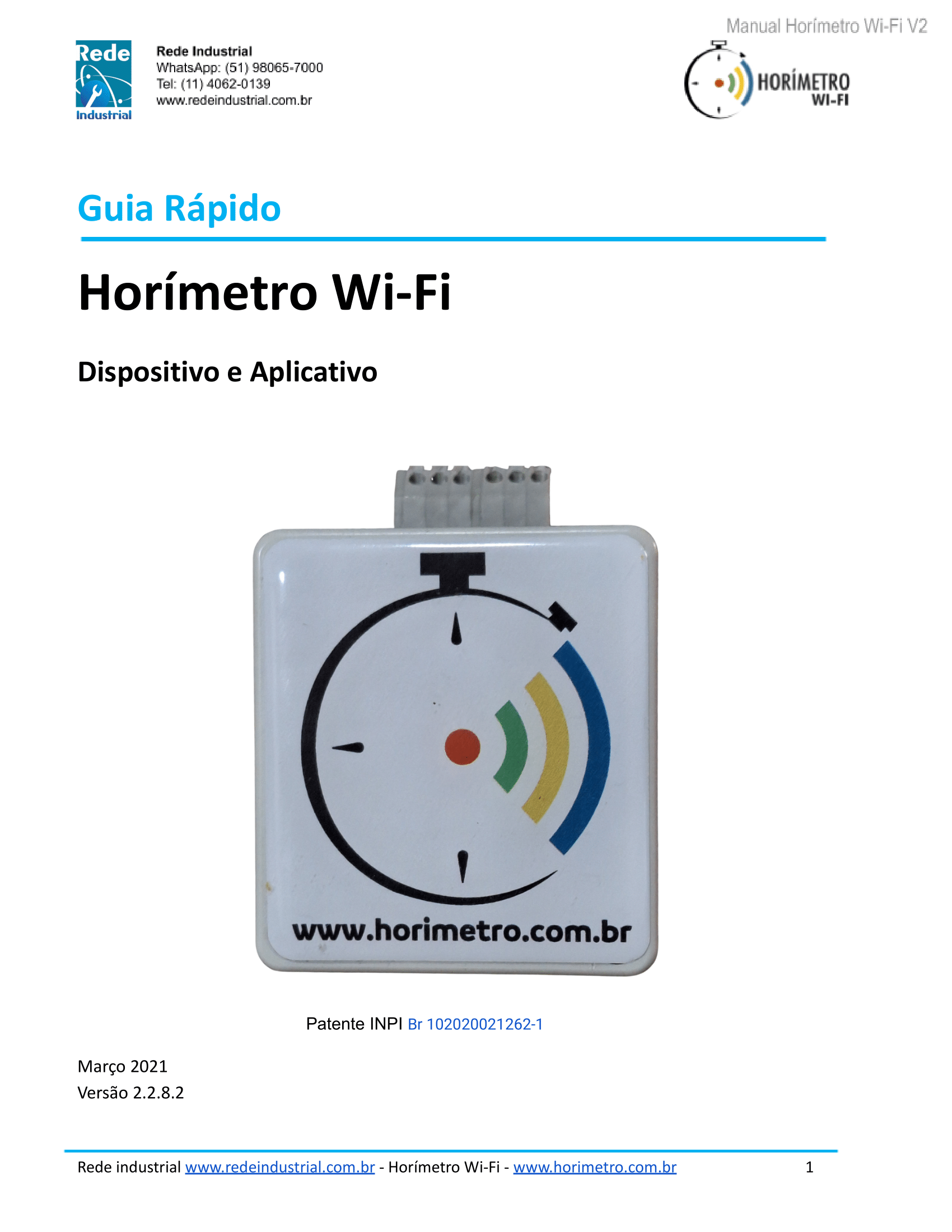 Capa do Manual do Horímetro V3